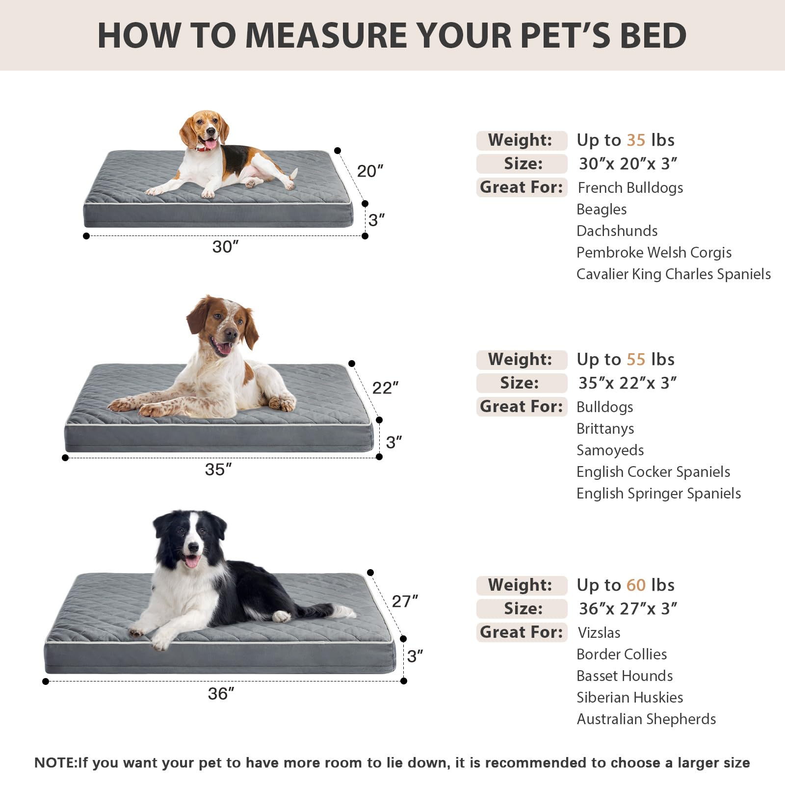 WNPETHOME Orthopedic Waterproof Dog Bed Medium for Comfy Sleeping view 6