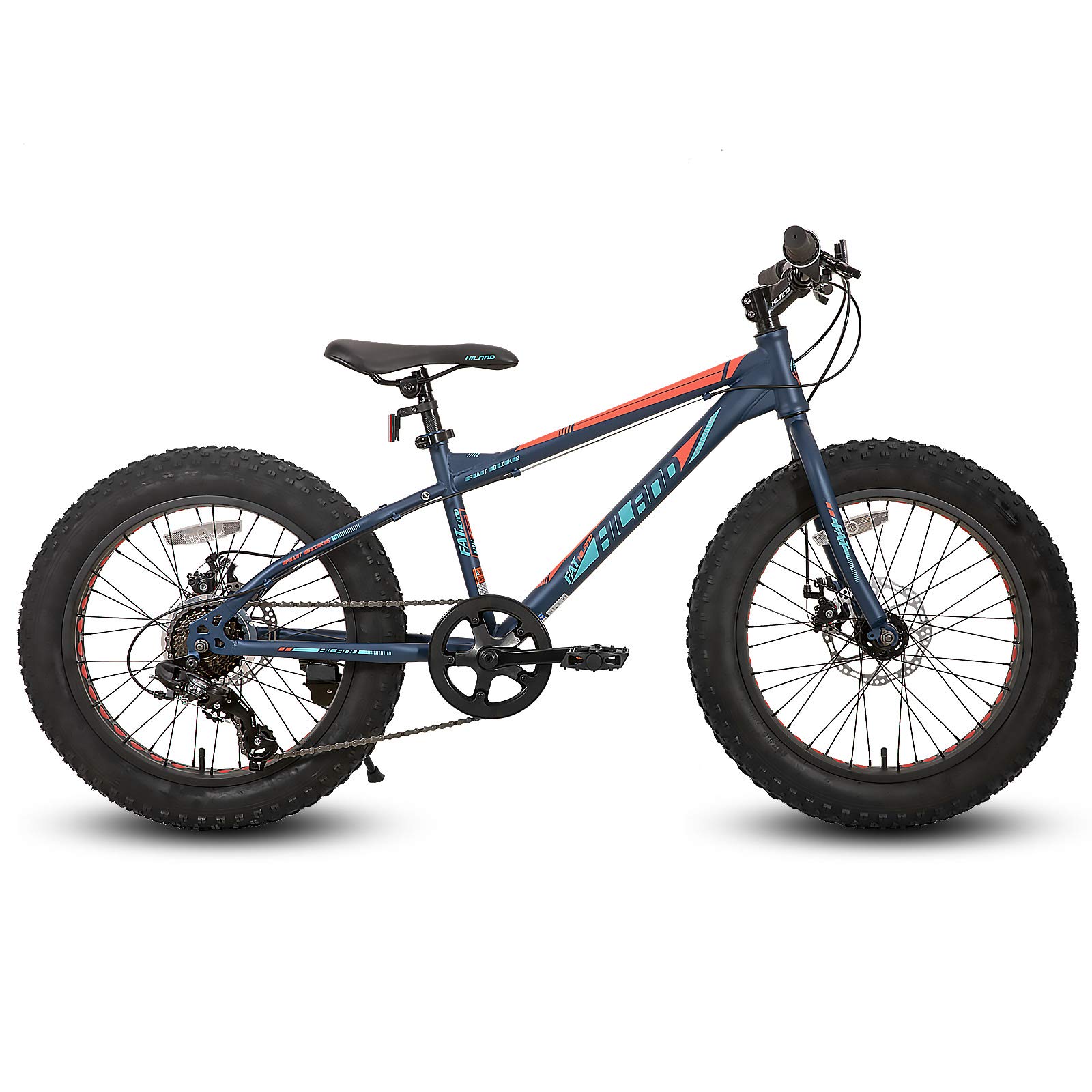 Hiland Kids Fat Tire Bike, Shimano 7-Speed,Dual-Disc Brake,20 Inch, Kids Mountain Bike for Boys Girls