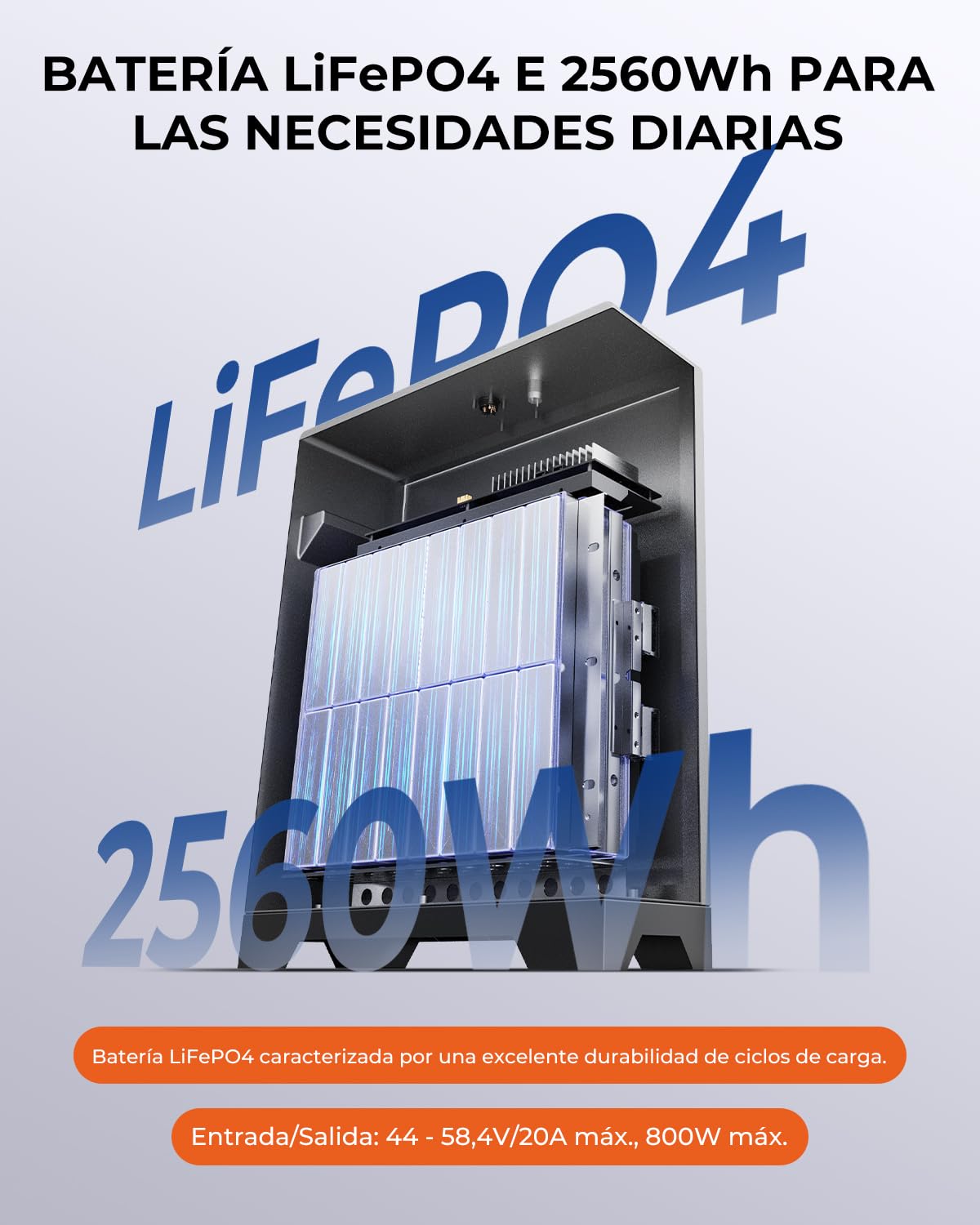 【Funciona a -20 ℃ e Batería LFP de 2560Wh】BigBlue Planta de Energía para Balcón con Almacenamiento, IP67 Impermeabile, Rastreador de 3 MPPT con Entrada Solar de 800W, Plug & Play, APP