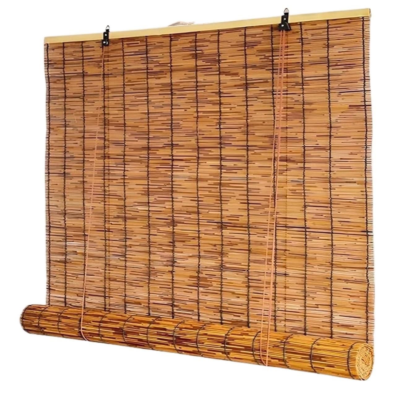 Retro Bamboo Shades, Bamboo spring roller shutter shade outdoor various sizes1PCS(109W x 81H cm)