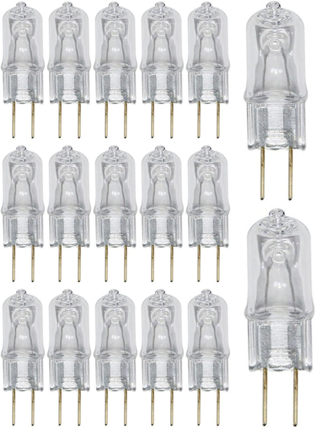 20Pc Clear G4 Halogen Bulb 110V 10W Dimmable Capsule G4 Halogen Light Bulbs 2 Pin Warm White for Cooker Hood, Crystal Chandelier, Landscape Lighting 20W