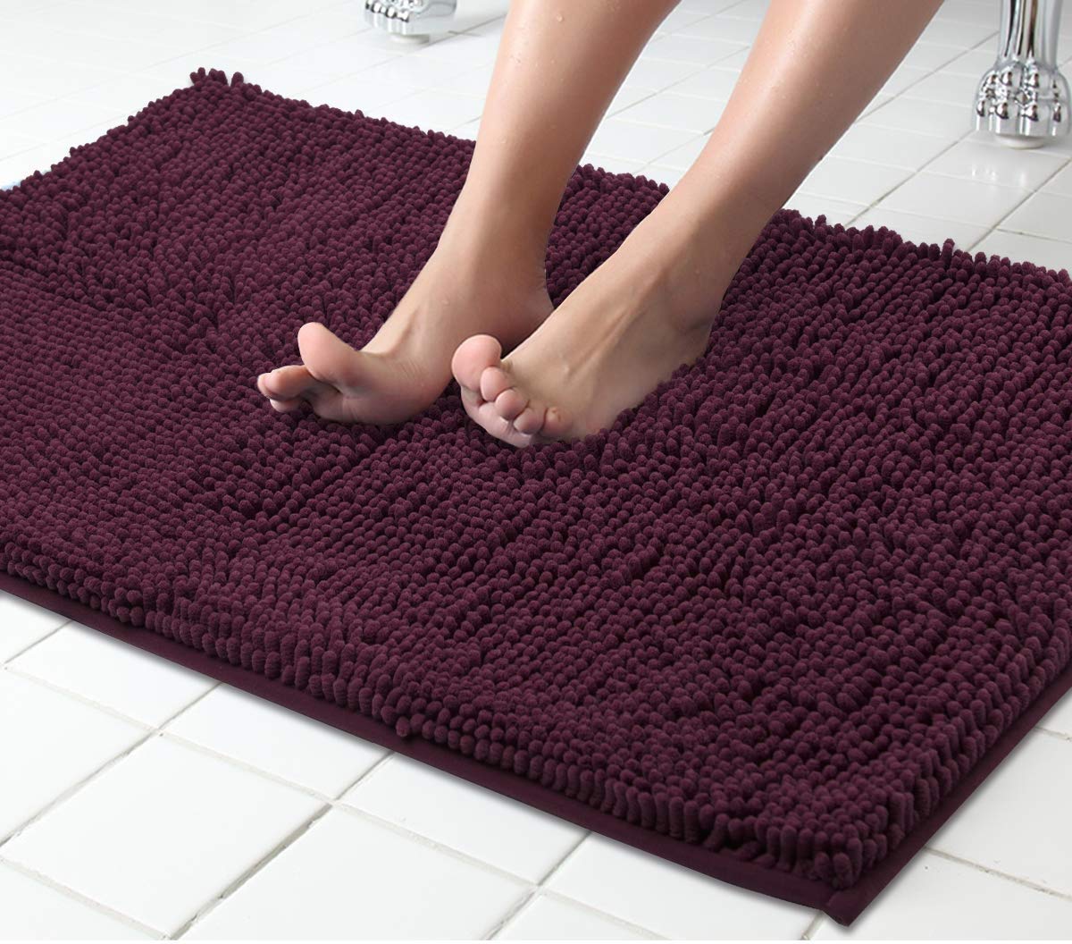 Lukzer Chenille Bath Mat for Home (Purple/80 x 50cm) (B07LGRDNBR) Amazon Price History, Amazon Price Tracker