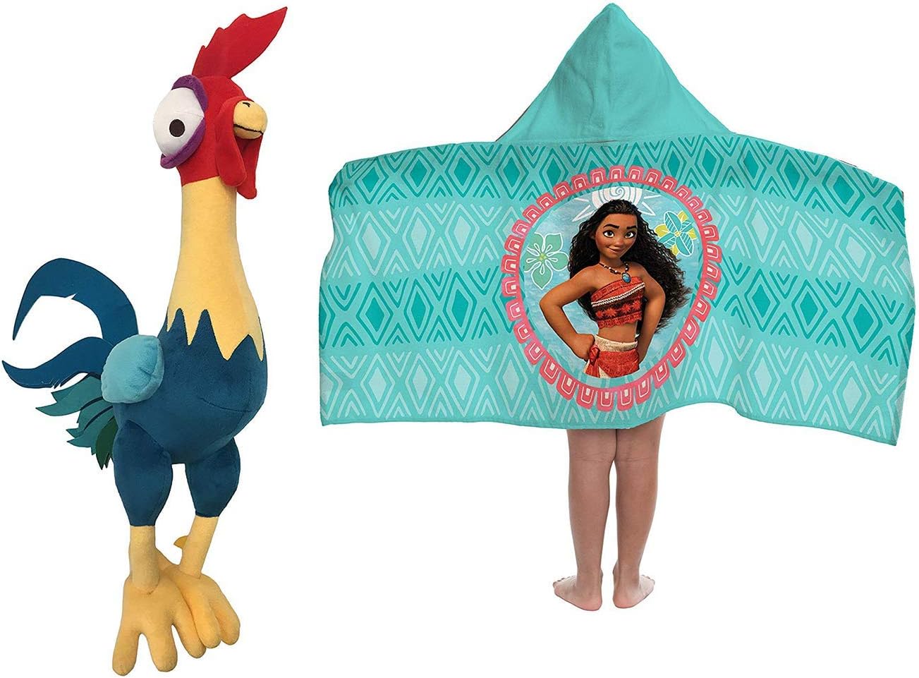 Jay Franco Disney Moana HEI HEI Pillow Buddy and Hooded Towel Bundle