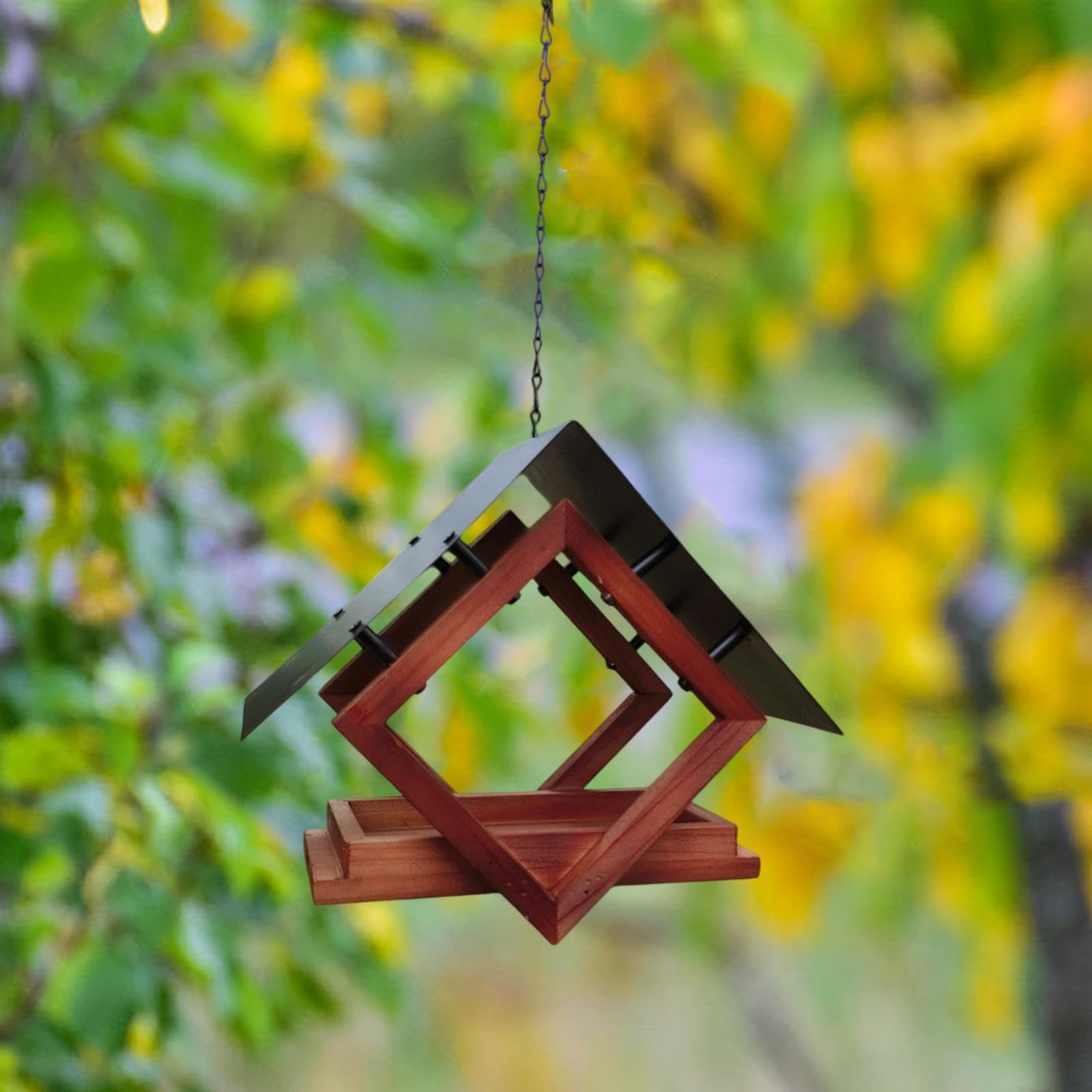 Mangiatoia per Uccelli Sospesa, Decorazione da Giardino, Struttura Stabile, Comoda, Facile da Usare, Moderna per Esterni