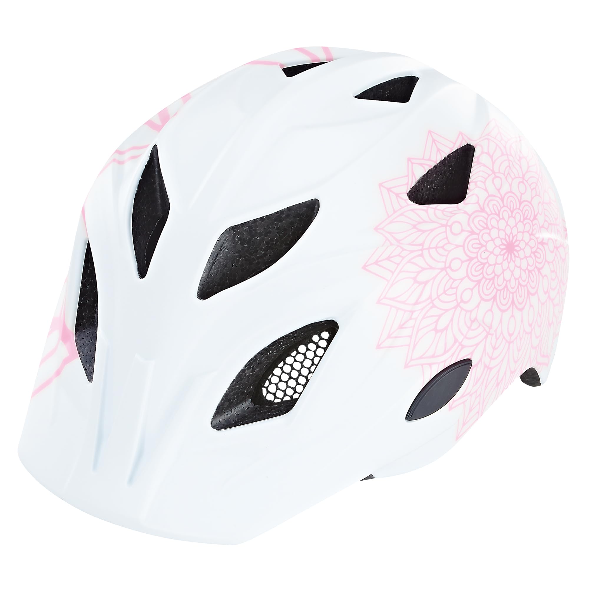 Prophete Dziecięcy kask rowerowy, regulowany pierścień głowy 52-56 cm, atest TÜV/GS, Inmold, LED, kolor biały