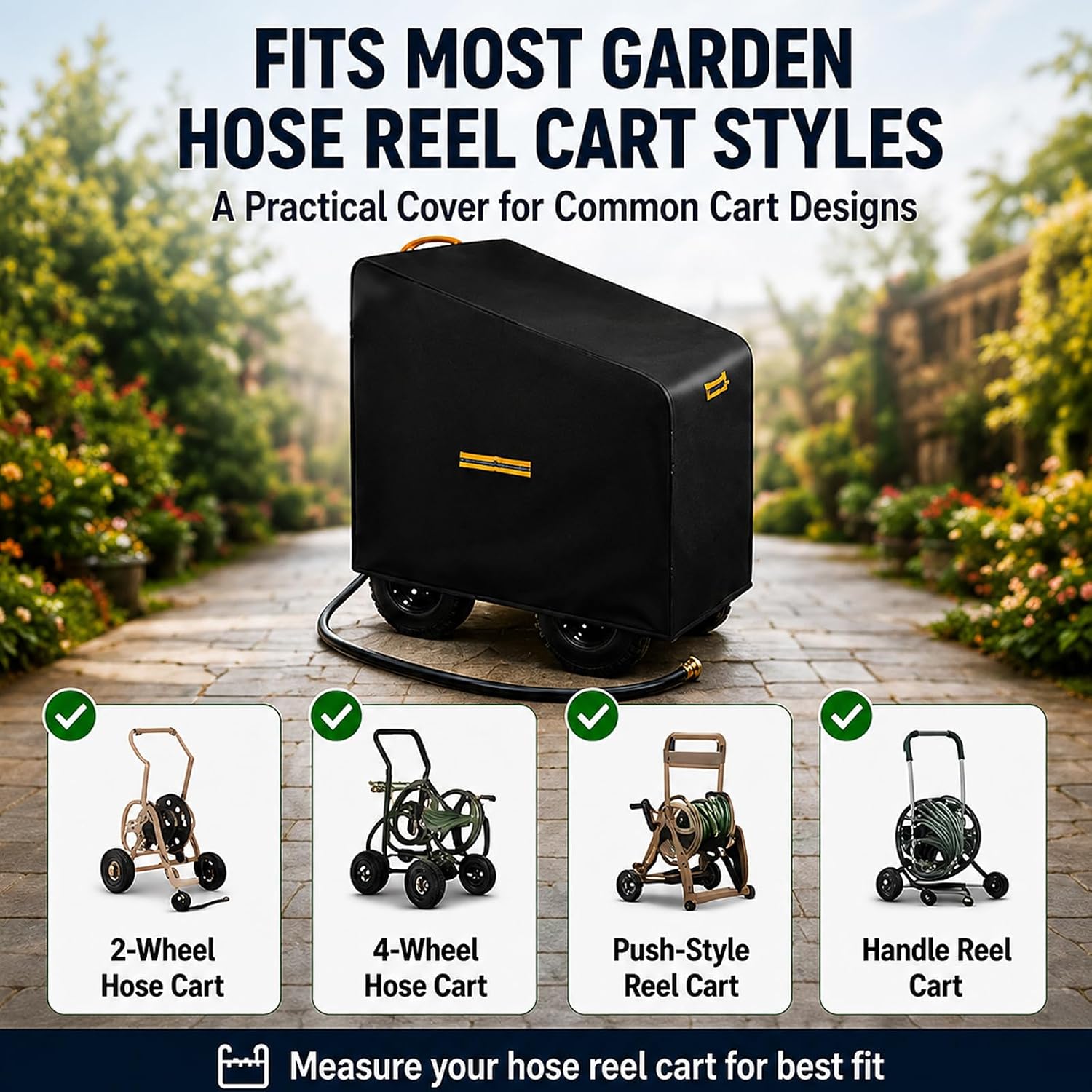 Outdoor Hose Reel Cover for Yardworks Hose Reel Cart w/Guide & Foldable Handle 159-2967-2 2026-Present