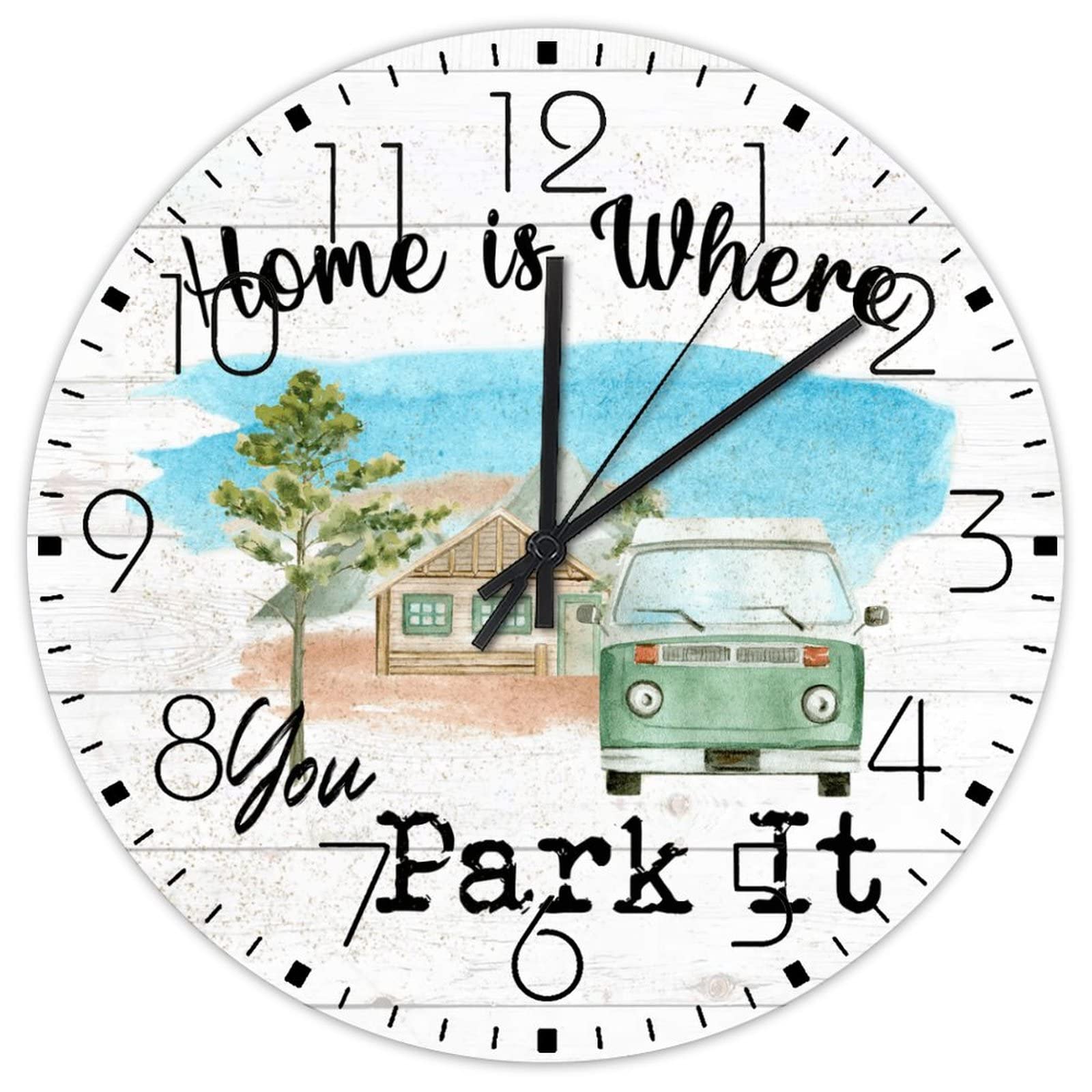 Horloge murale en bois à suspendre idée cadeau aventure et grands espaces