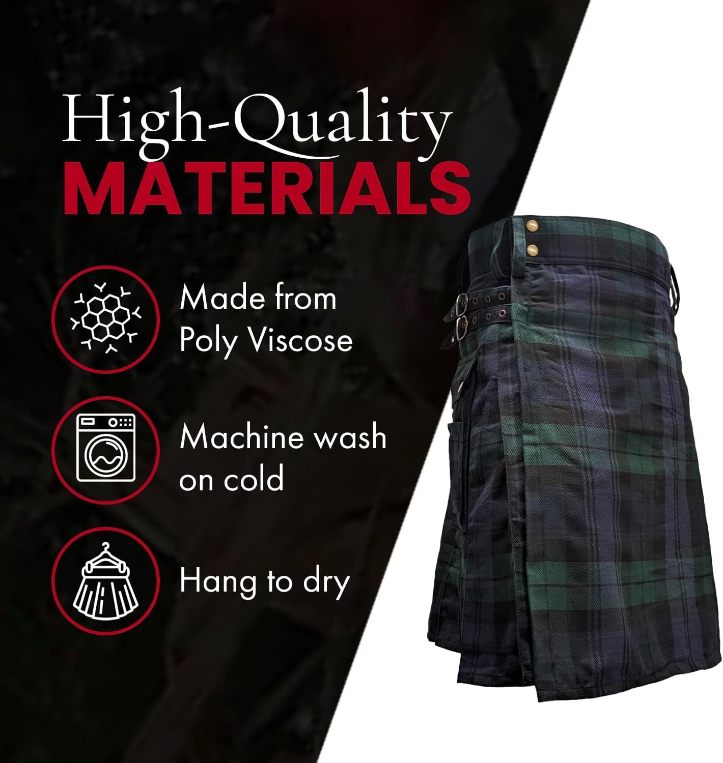 UT Kilts Men's Standard Tartan Utility Kilt, Modern Scottish Kilt for Everyday Wear, Tactical Kilts Adjustable Hip Straps - Image 5