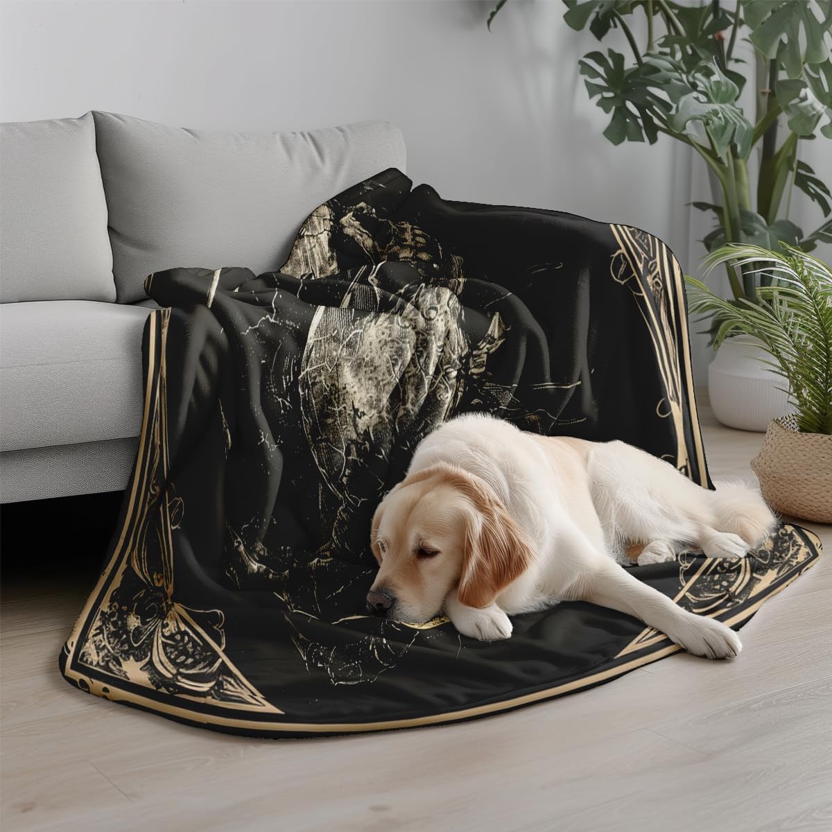 Gothic Skull Throw Blanket, Halloween Soft Plush Throw for Sofa Couch Bedroom (60 x 80 inch)