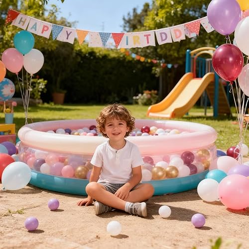 Miniatura 7 de GOGOSO Pelotas para niños pequeños, bolas de plástico para bebés, pelotas suaves en colores pastel, no tóxicas, sin BPA, rosa, dorado, blanco, rojo