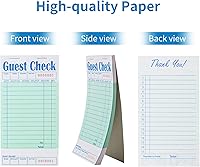 Vista 2 de Paquete de 6 Libros de Comandas para Meseros, Blocs de Notas para Servidores, Talonario de Comandas, Bloc de Notas para Meseras para Restaurantes