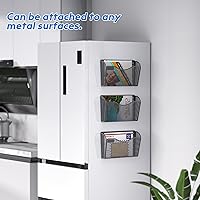 Vista 4 de samstar 6 Pack Magnetic File Holder, Mesh Wall File Organizer File Pocket Mail Organizer Paper Folder Holder for Office/Home, No Drilling(Magnetic)