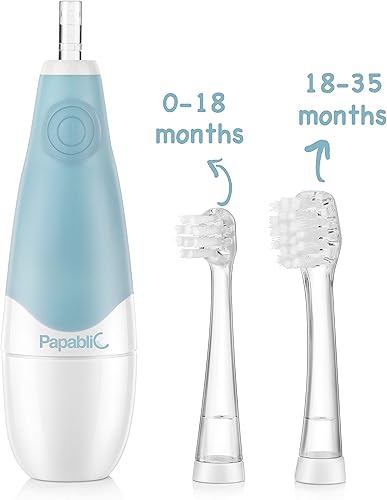Miniatura 9 de Papablic BabyHandy - Cepillo de dientes eléctrico sónico de 2 etapas para bebés y niños pequeños de 0 a 3 años