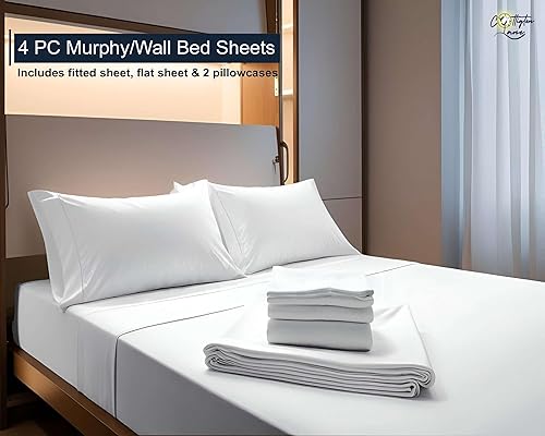 Miniatura 5 de Cotitngton Lane - Juego de sábanas blancas para colchón de cama Murphy, 4 piezas de microfibra cepillada ultra suave 1800 de primera calidad, tamaño