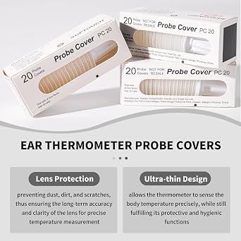 300 Pcs Ear Thermometer Probe Covers,Refill Caps Thermometer Covers for All Braun Thermometer Models and Various Types of Digital Thermometers
