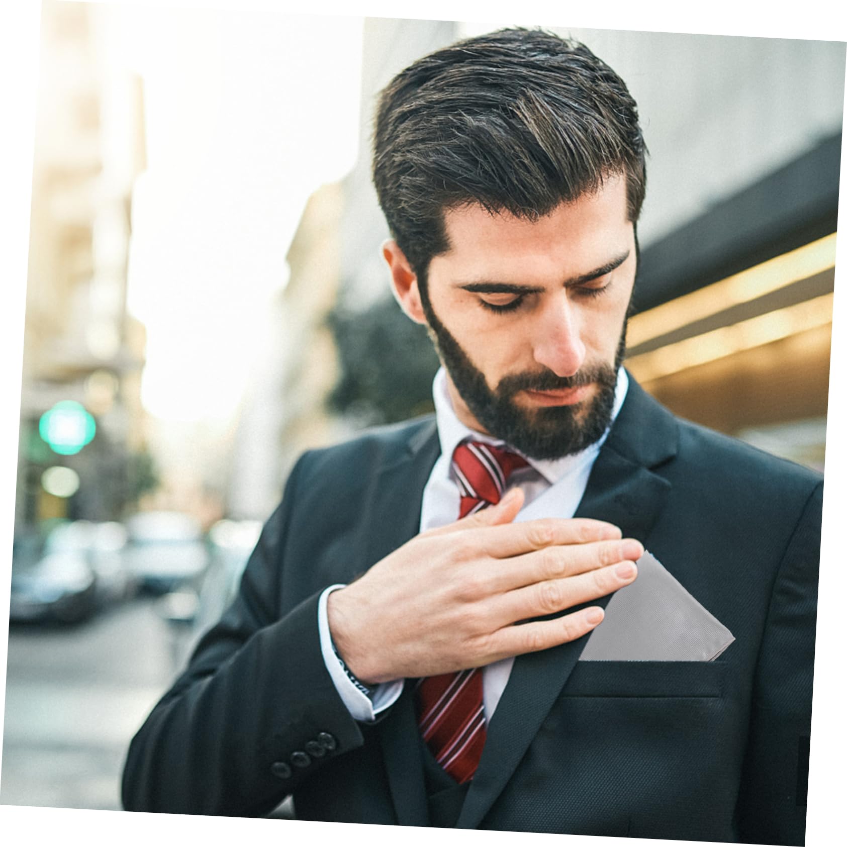 Correas de amarre corbatas de hombre pañuelo corbata de hombre envoltura de manga atar accesorios para novio correa de amarre Poliéster Grey