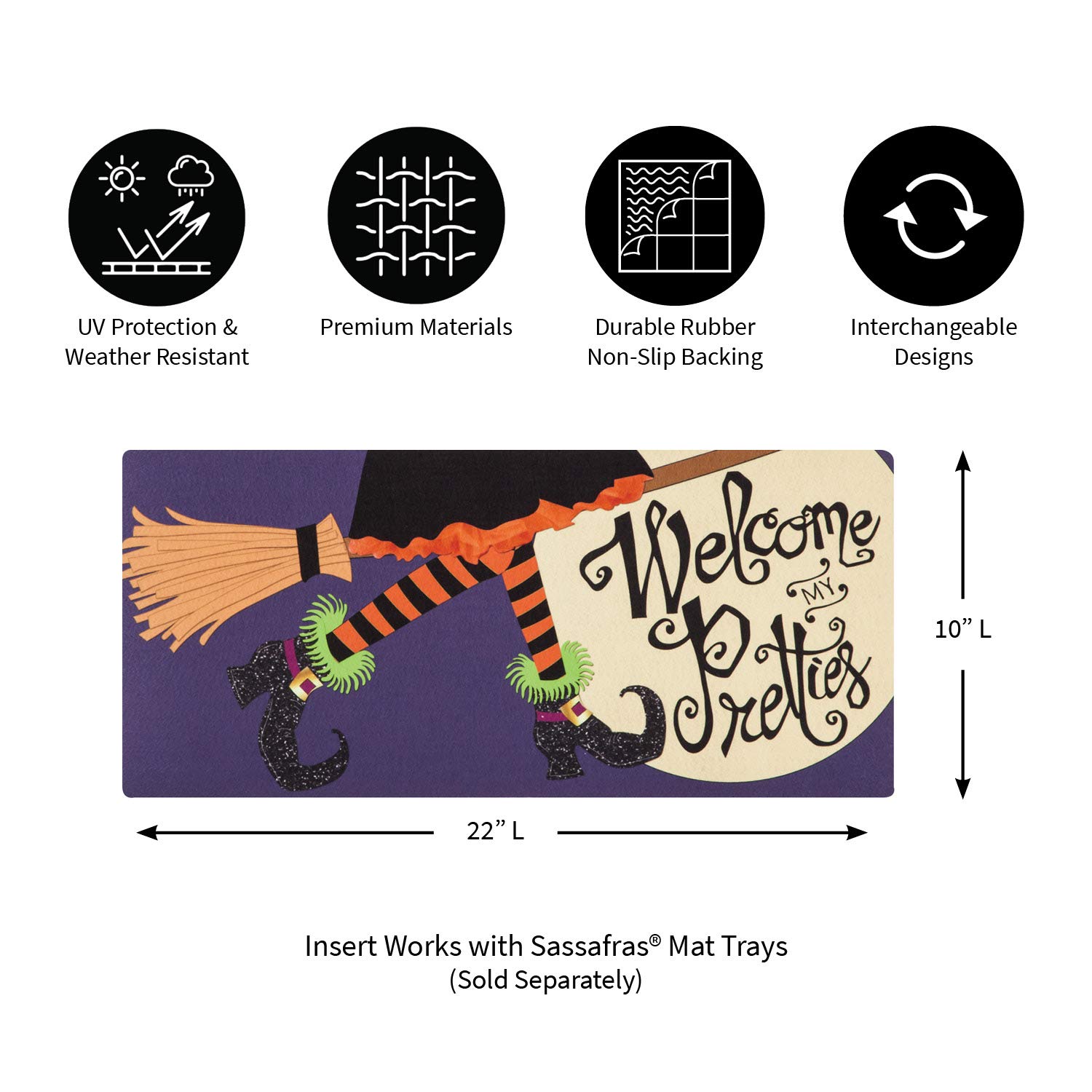 Kempf Inlaid Scroll Coco Doormat, 24 by 39 by 0.5-Inch