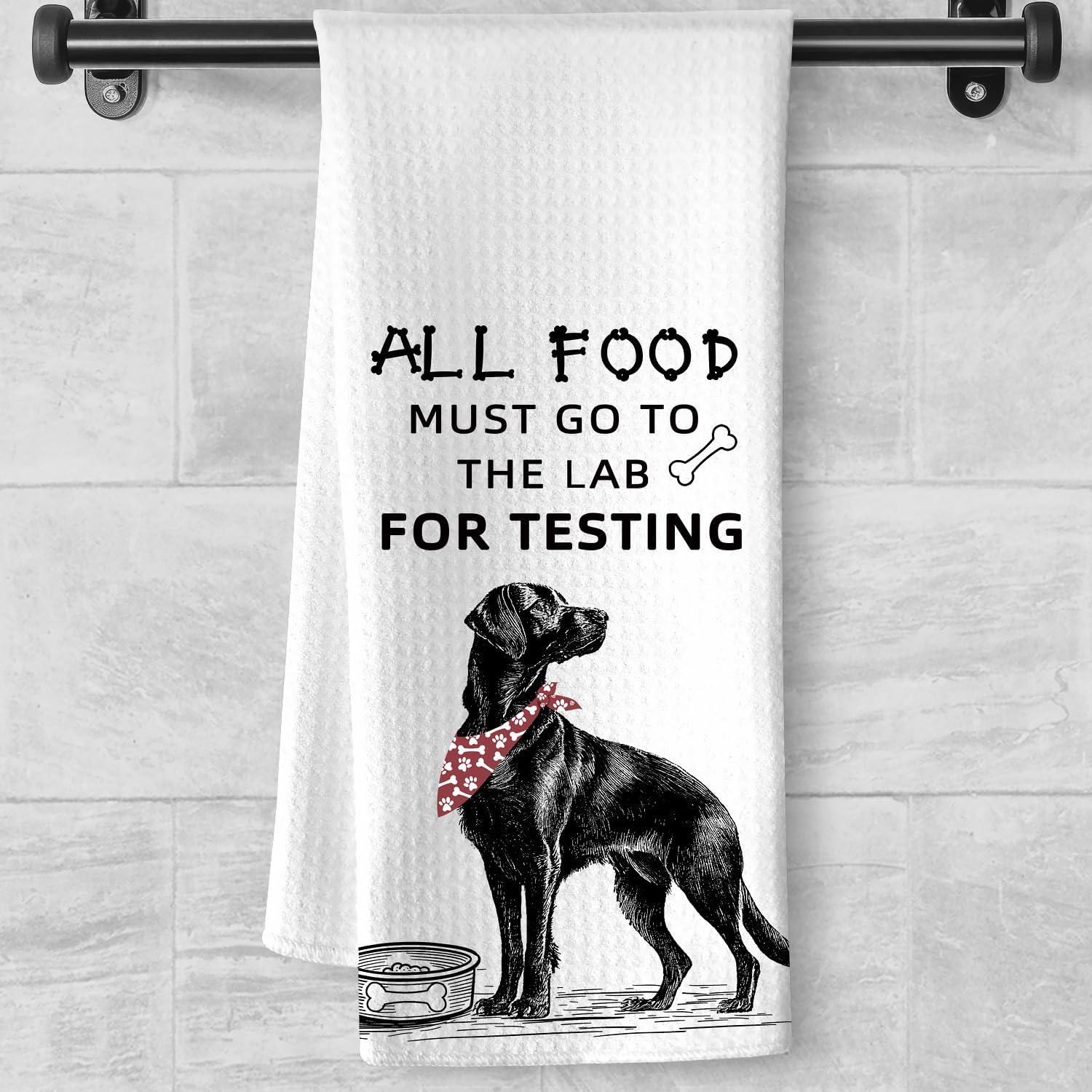 All Food Must Go to The Lab for Testing - Decorative Quick-Dry Dog Kitchen Towels - Laboratory Testing Humor Dish Towel, Decorative Hand Towel - Dog Mom Gifts for Women & Animal Decor Enthusiasts - Image 8