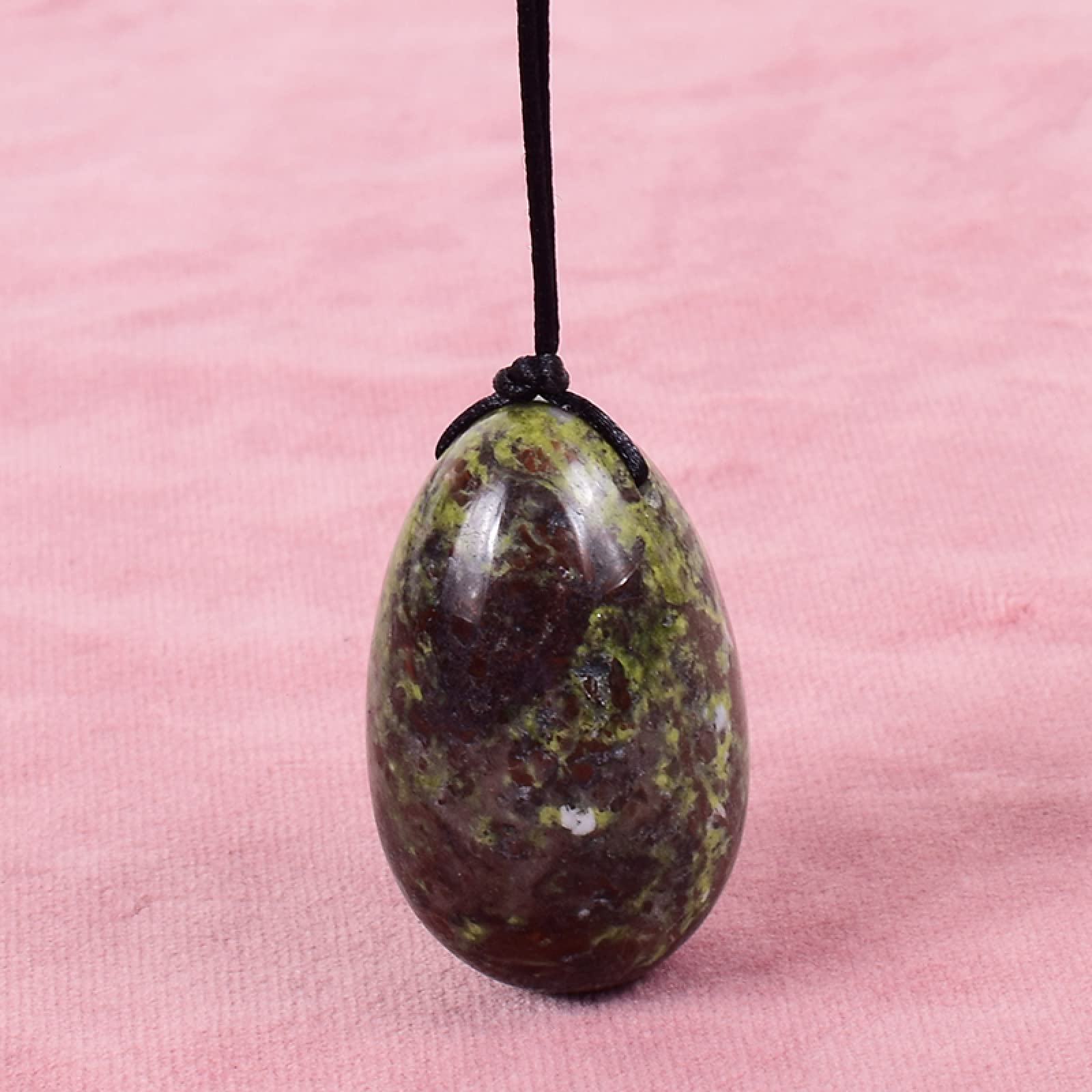 Bola de Masaje de Piedra Natural de Huevo de 40x25MM, Herramienta de Jade de Cuarzo Rosa de Cristal, ágata Inicio Colecciones (Color : Dragon Blooded)
