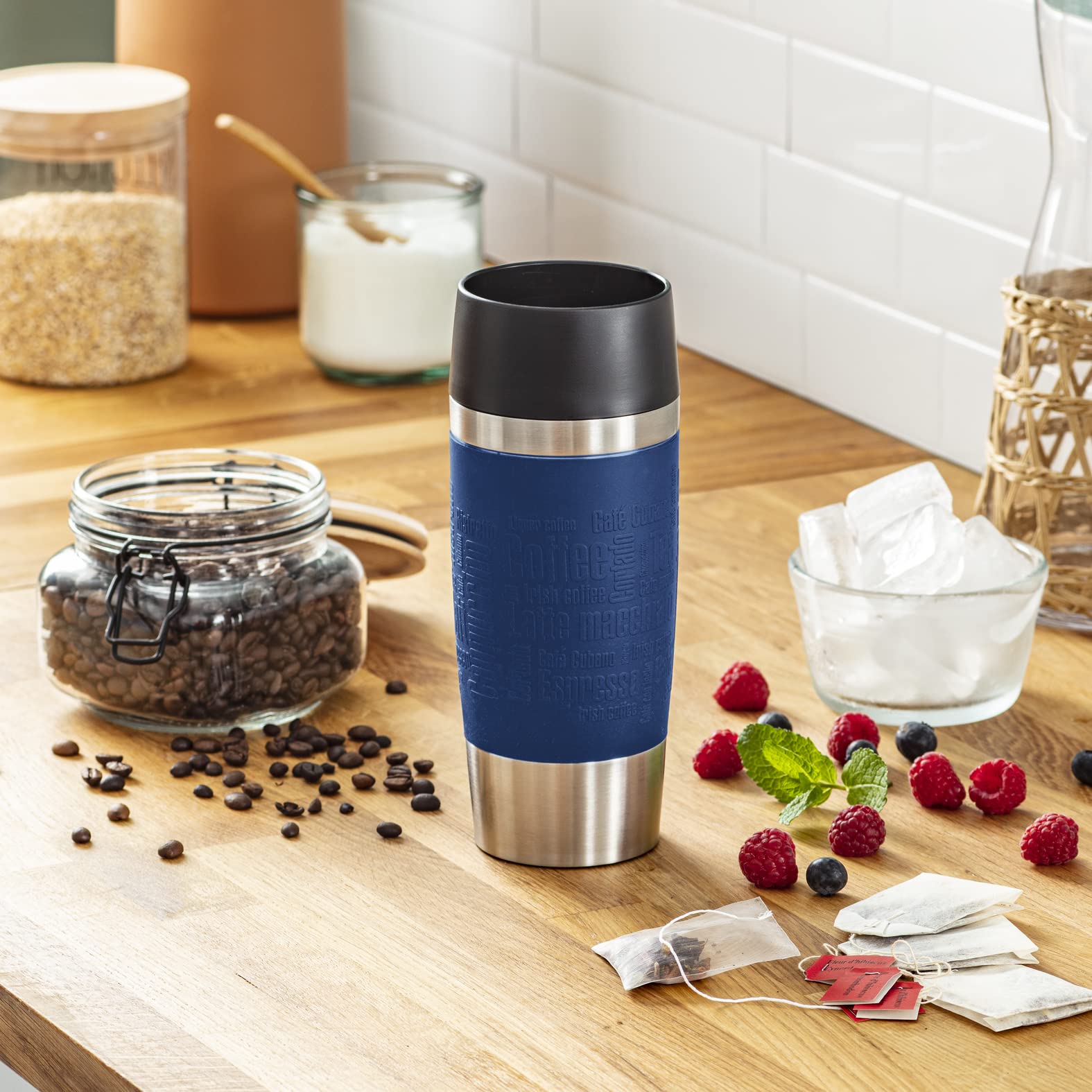 EMSA Travel Mug, Classic Thermobecher, 0,36 L, Doppelwandige Vakuumisolierung, 4 Std. heiß, 8 Std. kalt, 360° Trinken… – Ansicht 12