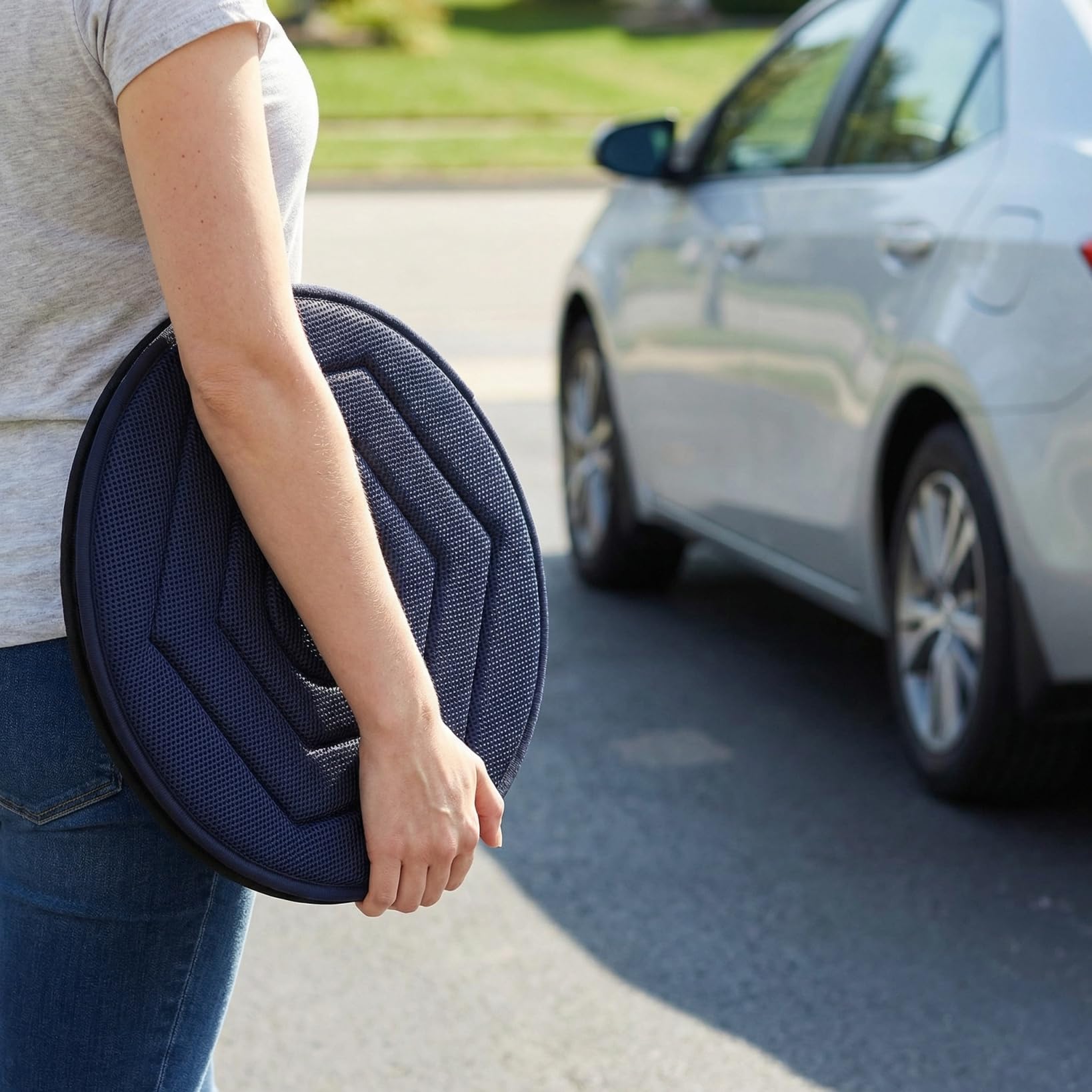 Cabilock Cuscino girevole a 360° per seggiolino auto, universale, per un facile ingresso e uscita, leggero, portatile e traspirante, per auto, ufficio, sedia a rotelle, 38,1 cm