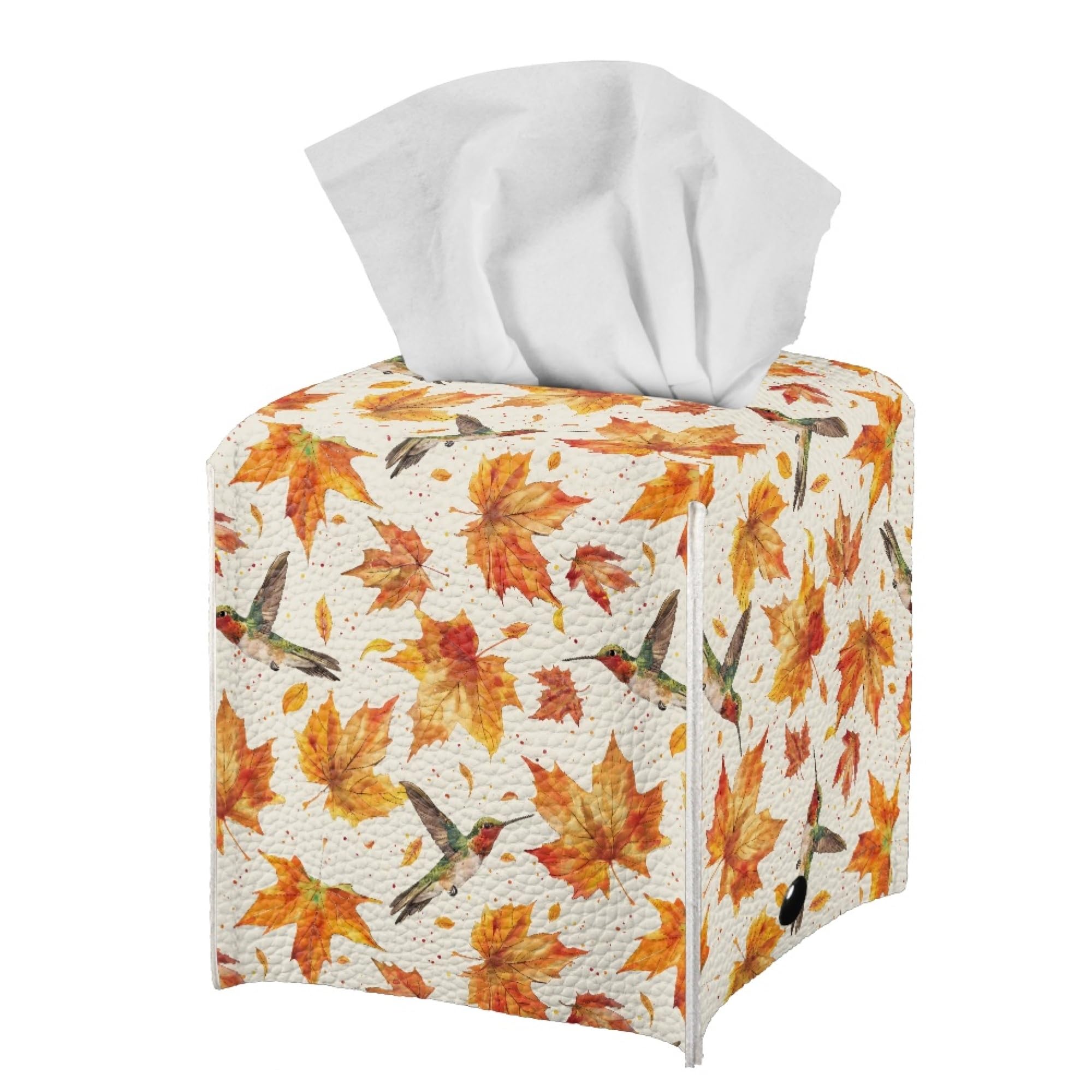 Boîte à mouchoirs carrée en cuir synthétique pour salle de bain