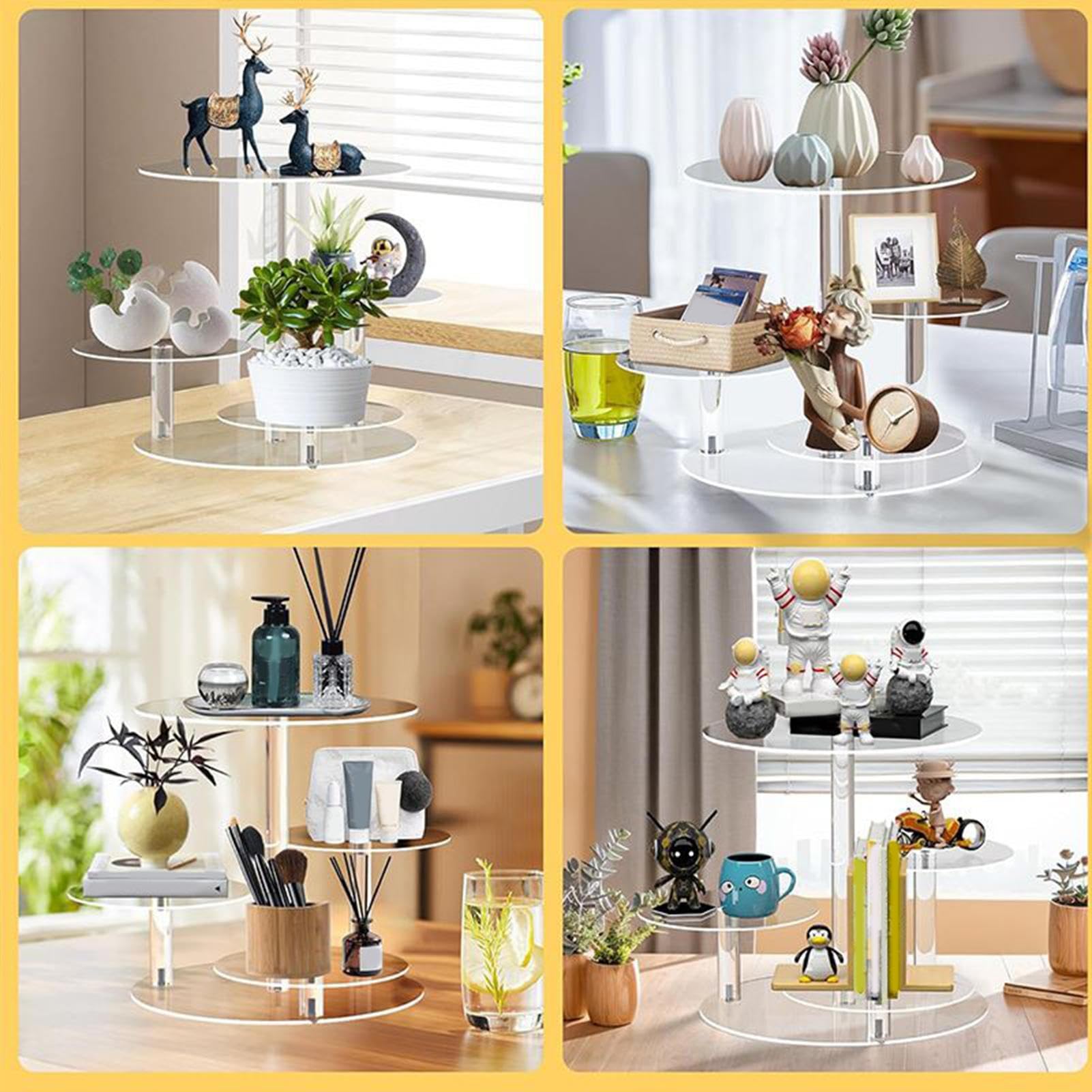 Cupcake Turm 4-Etagen Servierhalter | Cupcake-Ständer Für Den Desserttisch Für Kekse Snacks Und Essen Hochzeitsfeier Geburtstag Weihnachtsfeier Baby-Shower