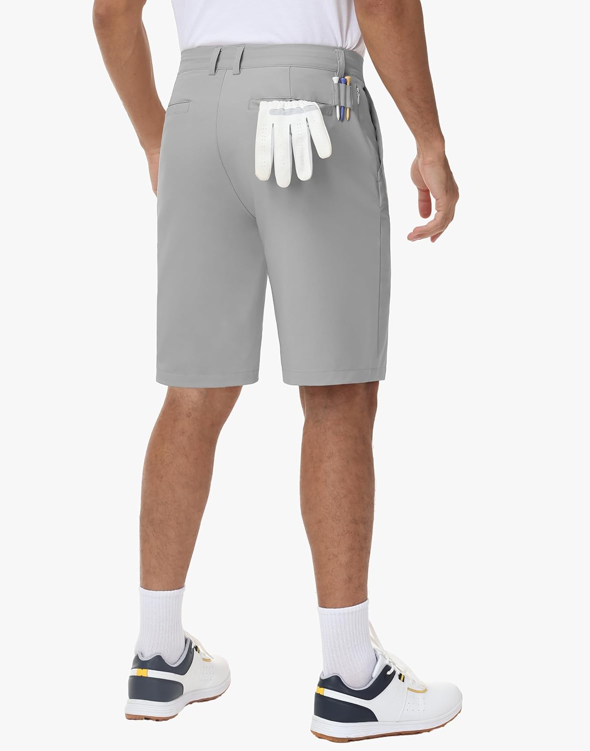 JWM Mens Stretch Golf Shorts - 9"/11" Lightweight Quick Dry UPF50 Dress Hybrid Casual Work Flat Front Shorts with Zip Pockets