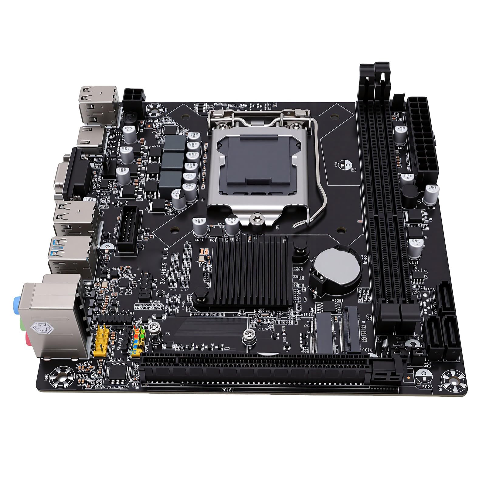 XUMIUZIY B75S Gaming-Motherboard, LGA 1155 Dual Channel DDR3 M.2 Nvme Serial ATA3.0 6 Gbit/s PCIE X16 -ITX-Unterstützung für I3 I5 I7 Prozessor