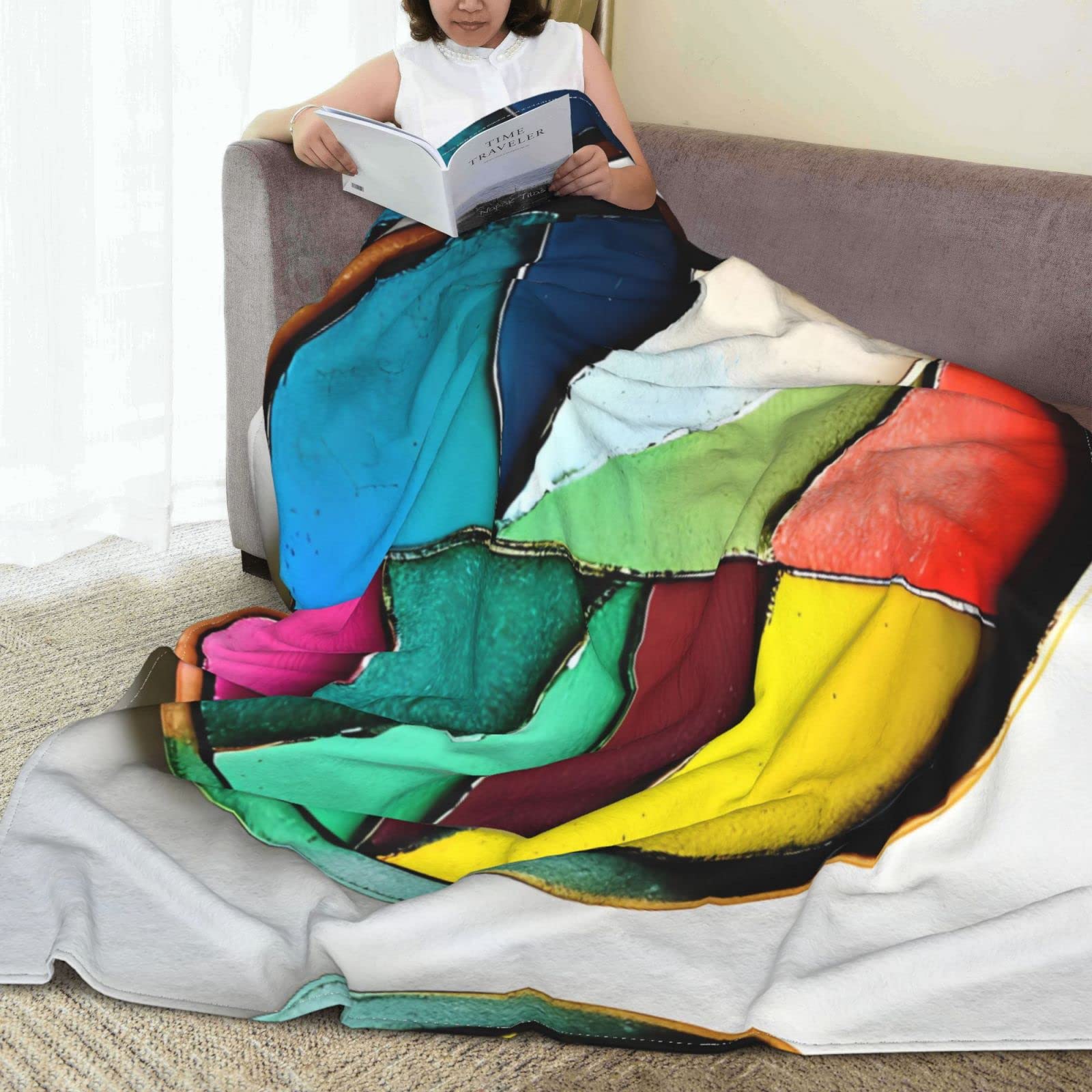 Coperta Plaid Modello di pillola colorata Coperta Morbida E Leggera In Pile di Flanella Coperta Per Divano Letto Divano Viaggi Regali per Adulti e Bambini 70 x 100cm