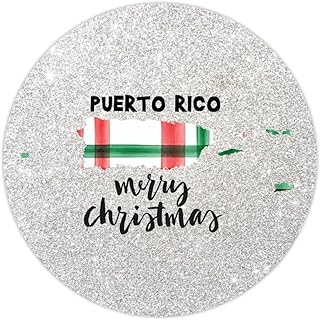 Zyadsinoudor 50 Pcs Christmas Puerto State Vinyl Stickers Town Name Sticker Decal City Souvenir Peel and Stick Round Label...