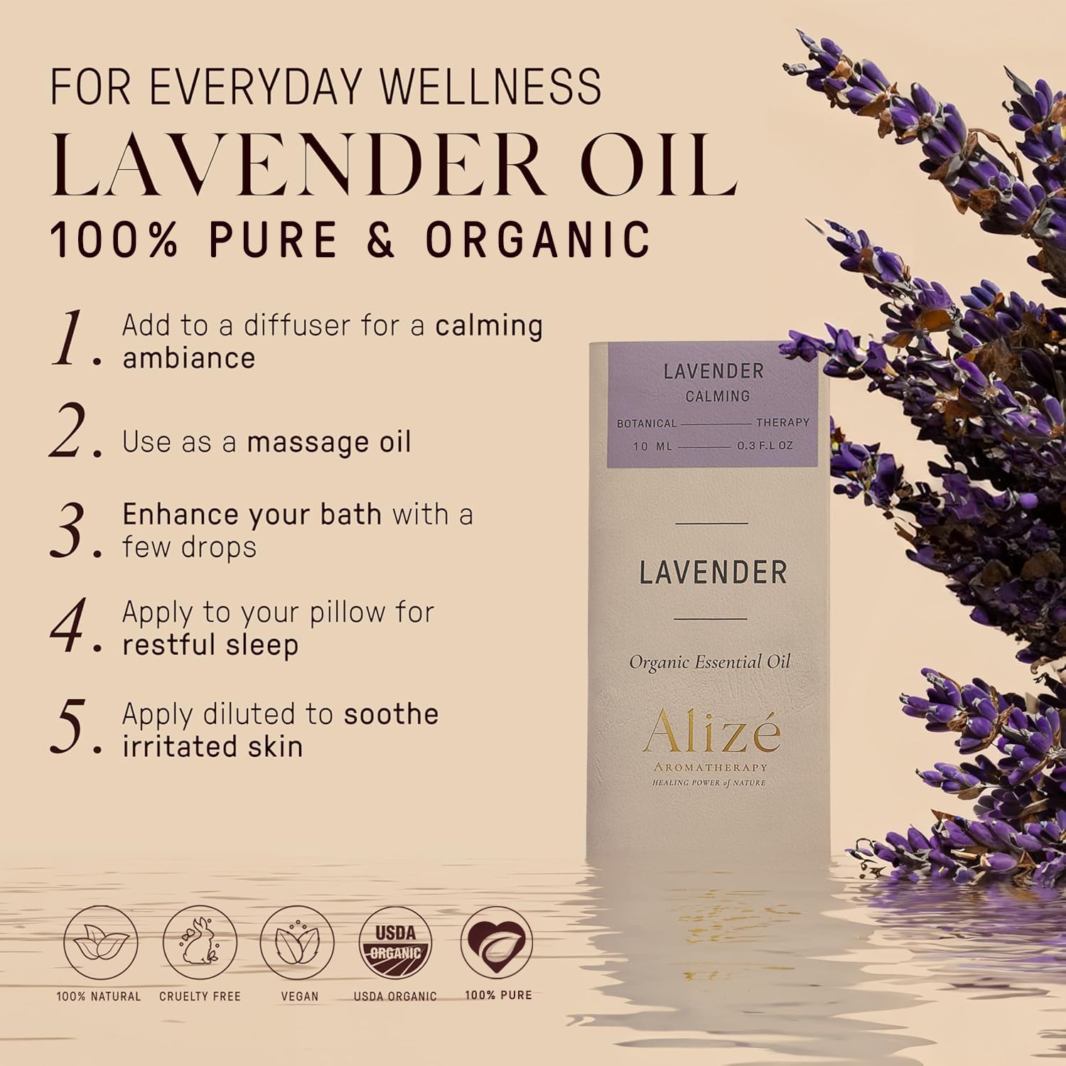 Amazon.com: Alizé Aromatherapy Pure Lavender Essential Oil, 100