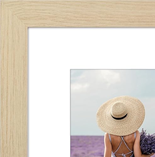 Miniatura 8 de Americanflat Portarretratos de roble natural de 11 x 14 pulgadas, se puede utilizar como portarretratos de 8 x 11 pulgadas con paspartú o marco de
