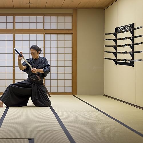 Vista 15 de Barydat Soporte de pared para espada katana, soporte de pared Katana Samurai, estante de exhibición de espada Katana, regalos para Navidad