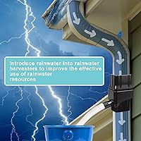 Vista 6 de Kit desviador de barril de lluvia, sistema de recolección de agua de lluvia, desviador de recolección de agua de lluvia de bajante, sistema