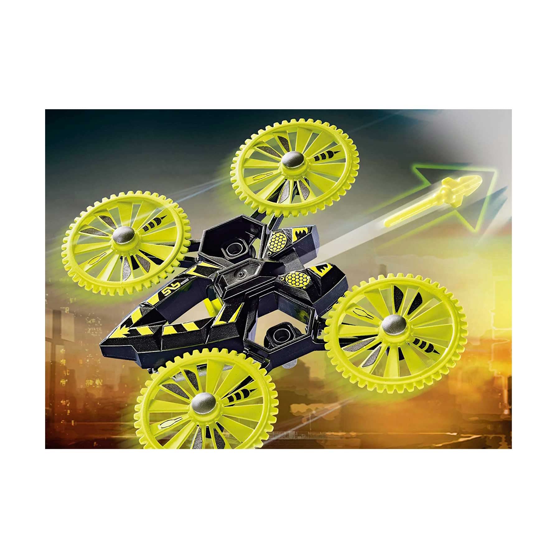 PLAYMOBIL City Action 70780 Jet della Polizia e Drone, Giocattoli per Bambini dai 5 Anni