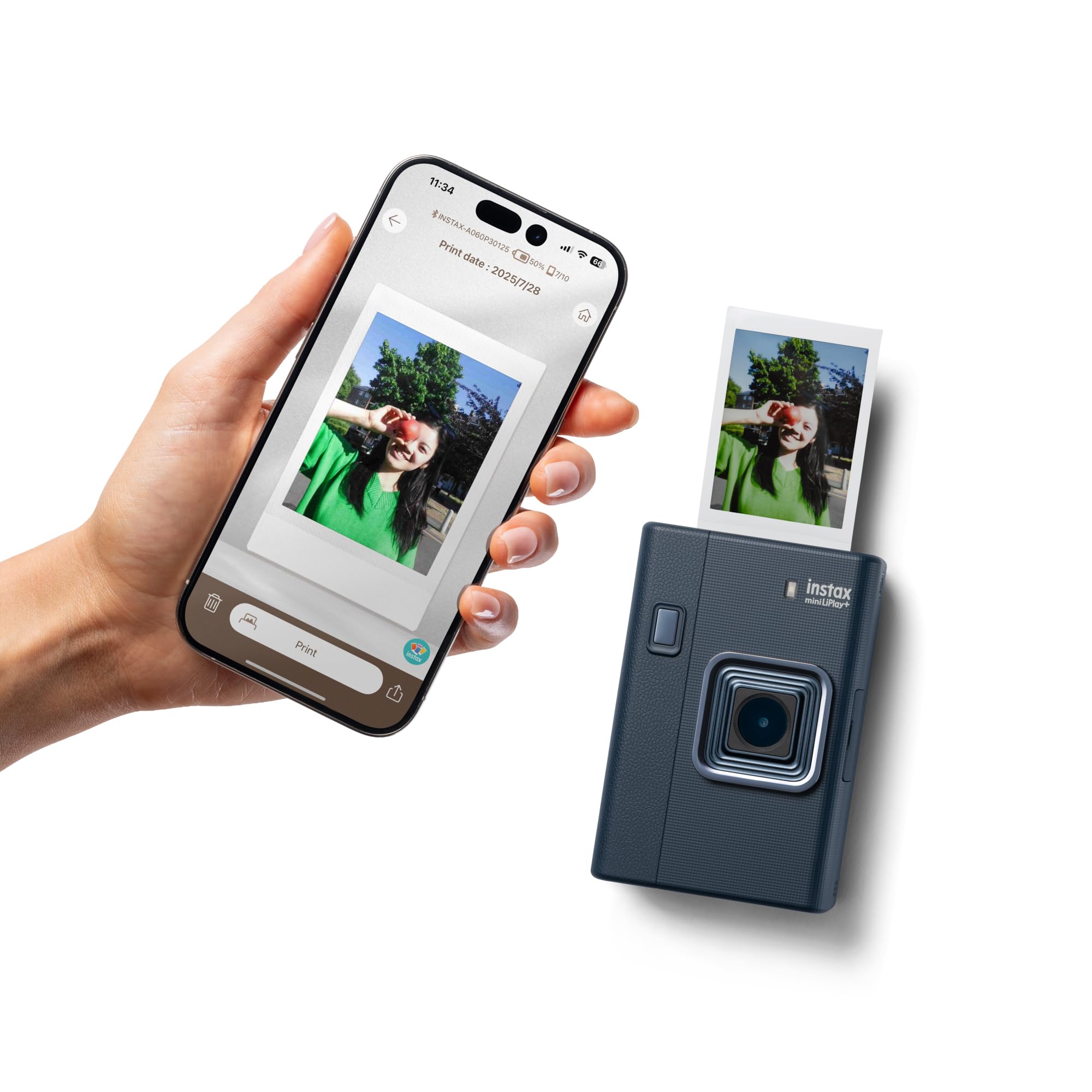 instax Mini Liplay+ Hybrydowy Cyfrowy Aparat Fotograficzny z Natychmiastowym Wywoływaniem Zdjęć i Drukarką Fotograficzną, z Tylnym Ekranem LCD o Wymiarach 6 x 4 cm, Funkcją Nagrywania Dźwięku