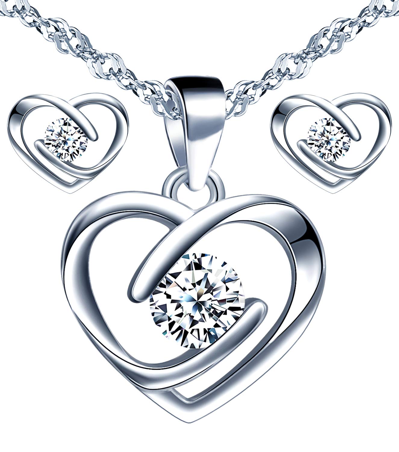 Yumilok Collana da donna in argento sterling con cuore