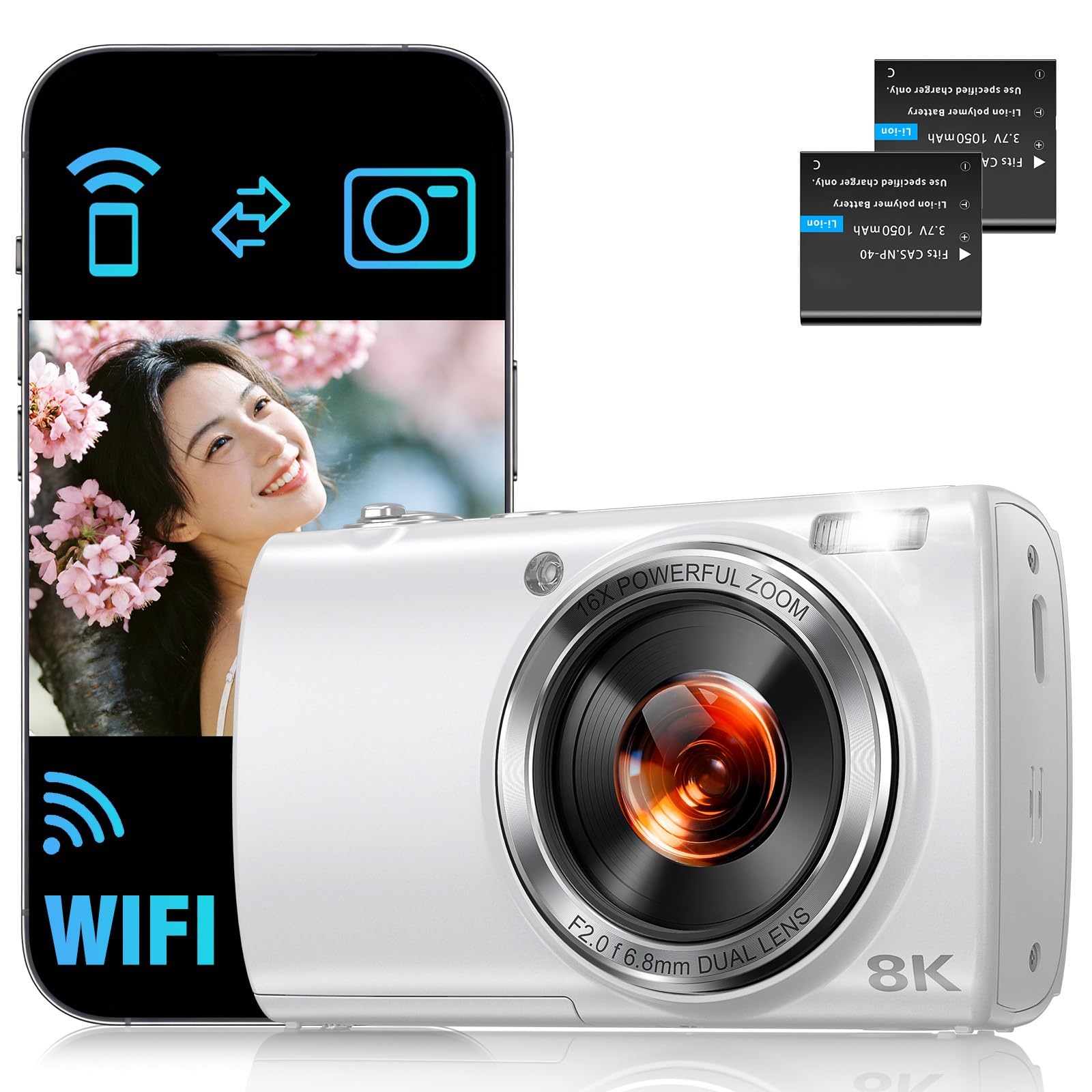 Amazon | 8K デジカメ wifi対応 デジタルカメラ 8800万画素 8K動画