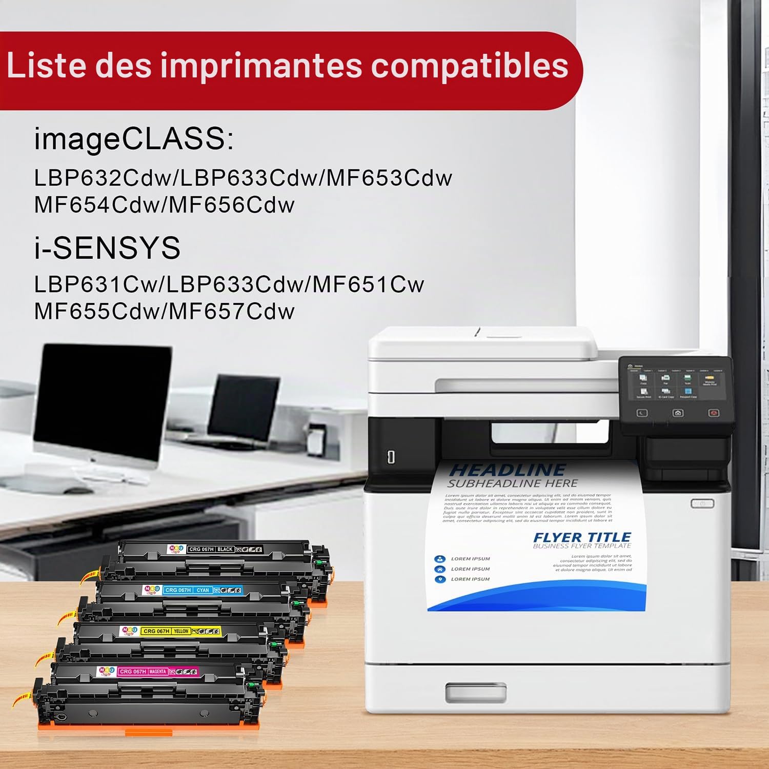 067H Cartouches de Toner, Pack de 4 Haute capacité, compatibles avec 067H Crg-067H 067 pour i-SENSYS MF655CDW MF657CDW LBP631CW LBP633CDW MF651CW (Noir Cyan Jaune Magenta)