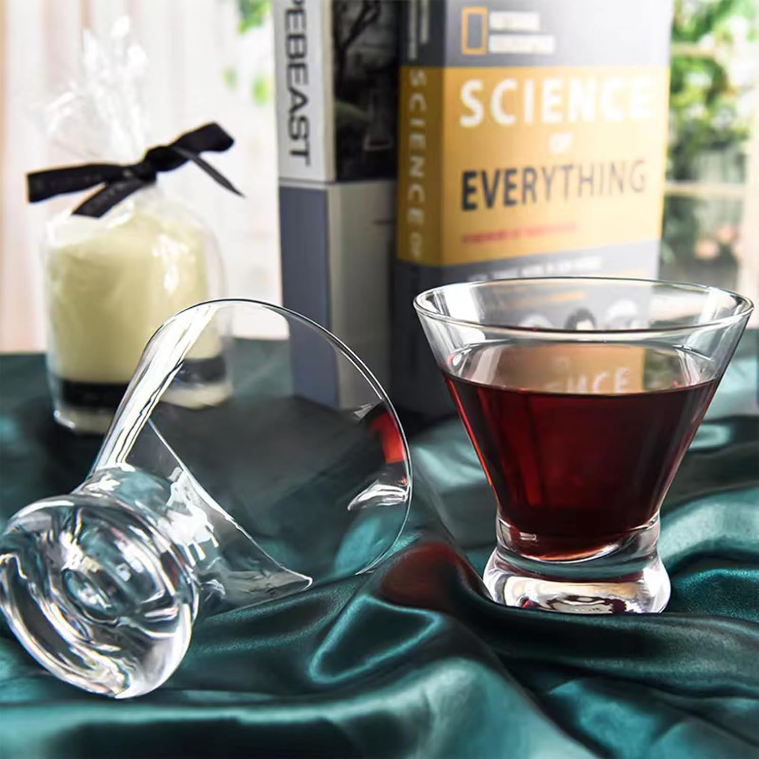 Crystal Martini Glasses, Set of 2, 8 oz Cocktail Glasses, Perfect for Martini, Cosmopolitan, and Specialty Cocktails (2 SET)