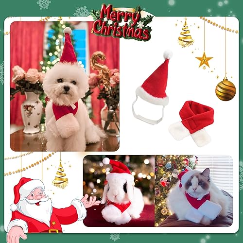 Miniatura 5 de Traje de ropa de Navidad para mascotas, accesorio ajustable de Navidad para gatos, ropa de perro y gato para Navidad, color rojo