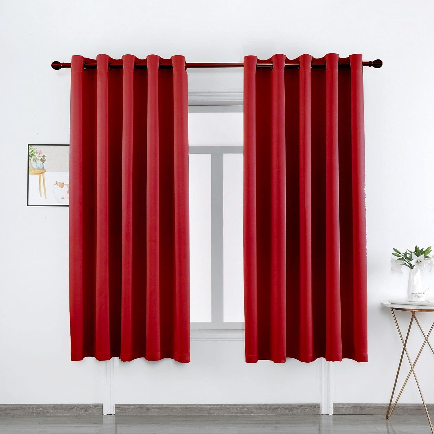 LIZZIE JACOBS Luxury Blackout Eyelet Top Curtains Black Out Thermal