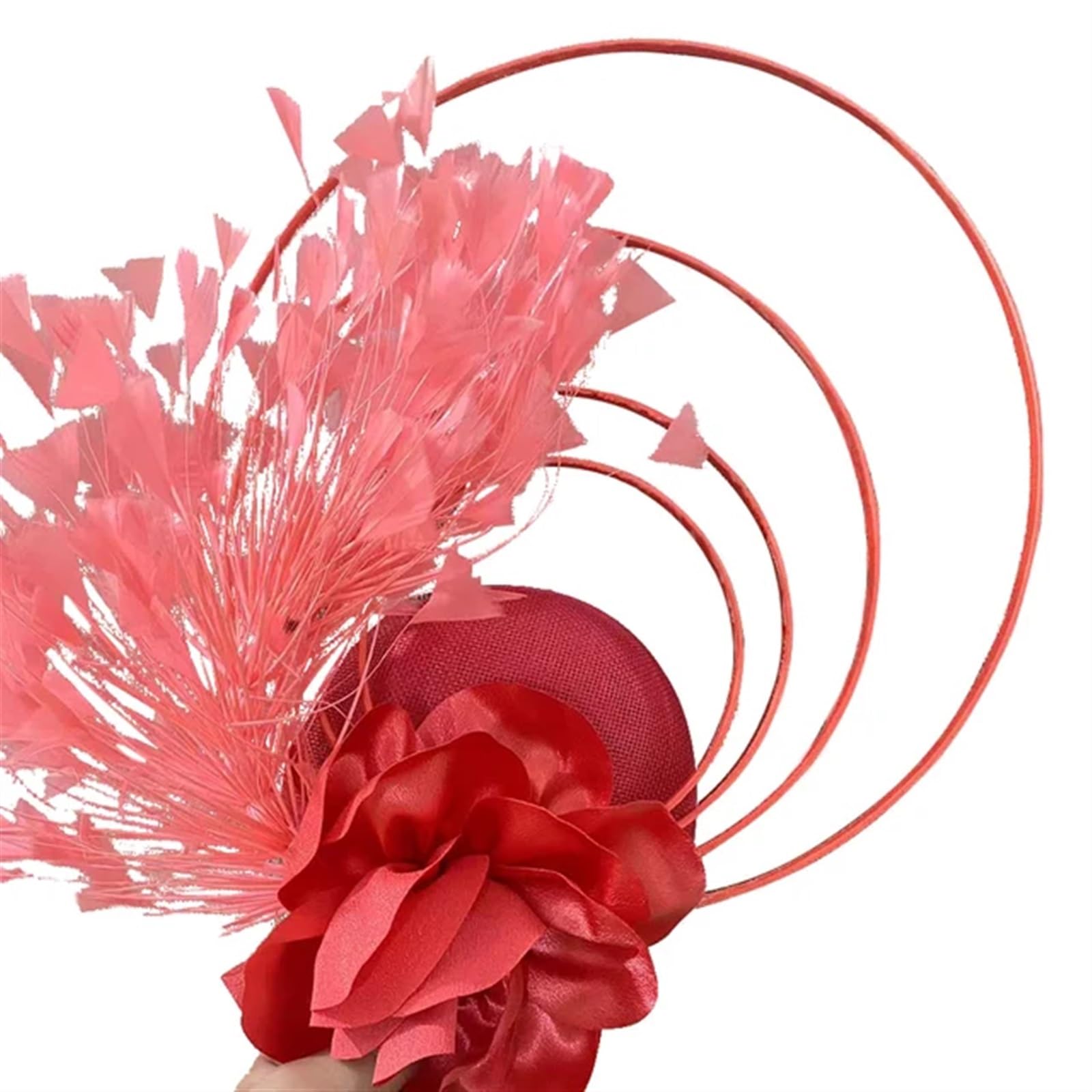 UALXPAO Wedding Hats Race Occasion Fascinator Hats Bowknot Bridal Wedding Church Women Fancy Cocktail Party Multiple Colors for Tea Party,Weddings(Red2)
