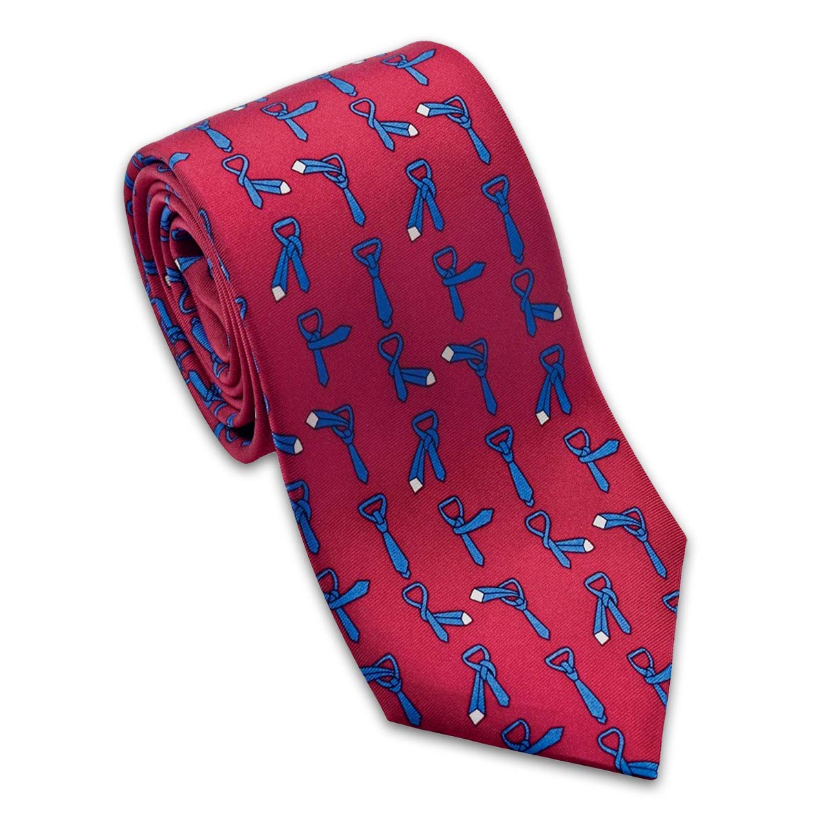 Josh BachMen's How To Tie A Tie Instructions Silk Necktie Red, Made in USA