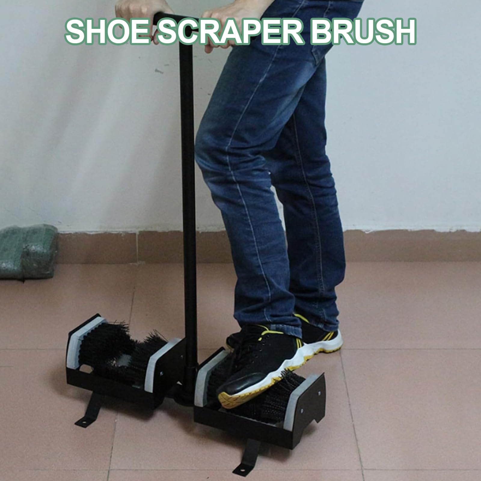 Cepillo limpiador de botas con asa, removedor de barro para zapatos, limpiador de suelo para exteriores para puerta delantera, jardín de granja