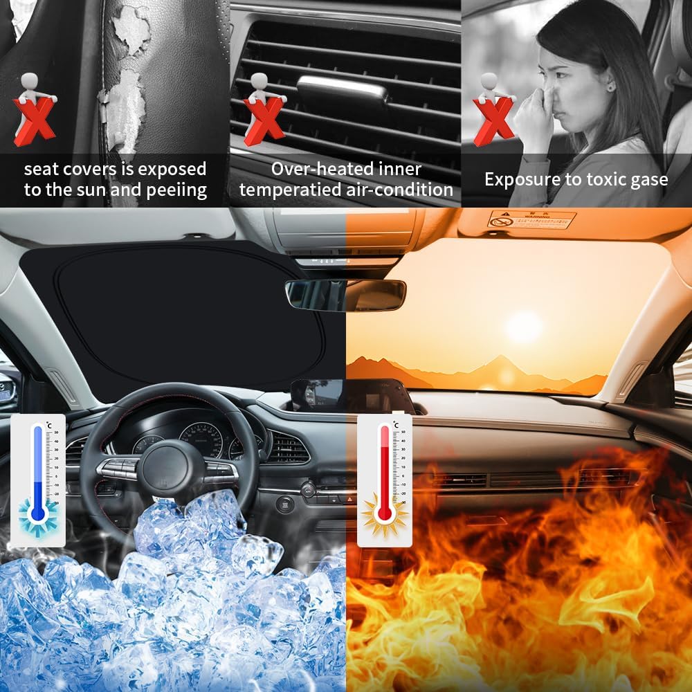Car Sun Shade for Mazda CX-30 CX30 2020 2021 2022 2023 2024 2025 2026 Auto Interior Accessories Front Windshield Sunshade Foldable Insulation Reflective Protector Window Curtains Cover Visor image 4