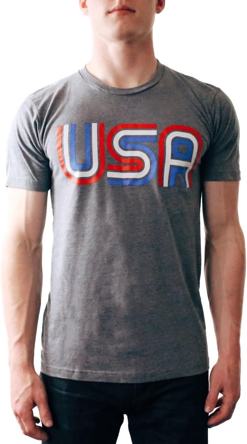 USA Retro Athletic Shirt (Heather Charcoal, X-Large)