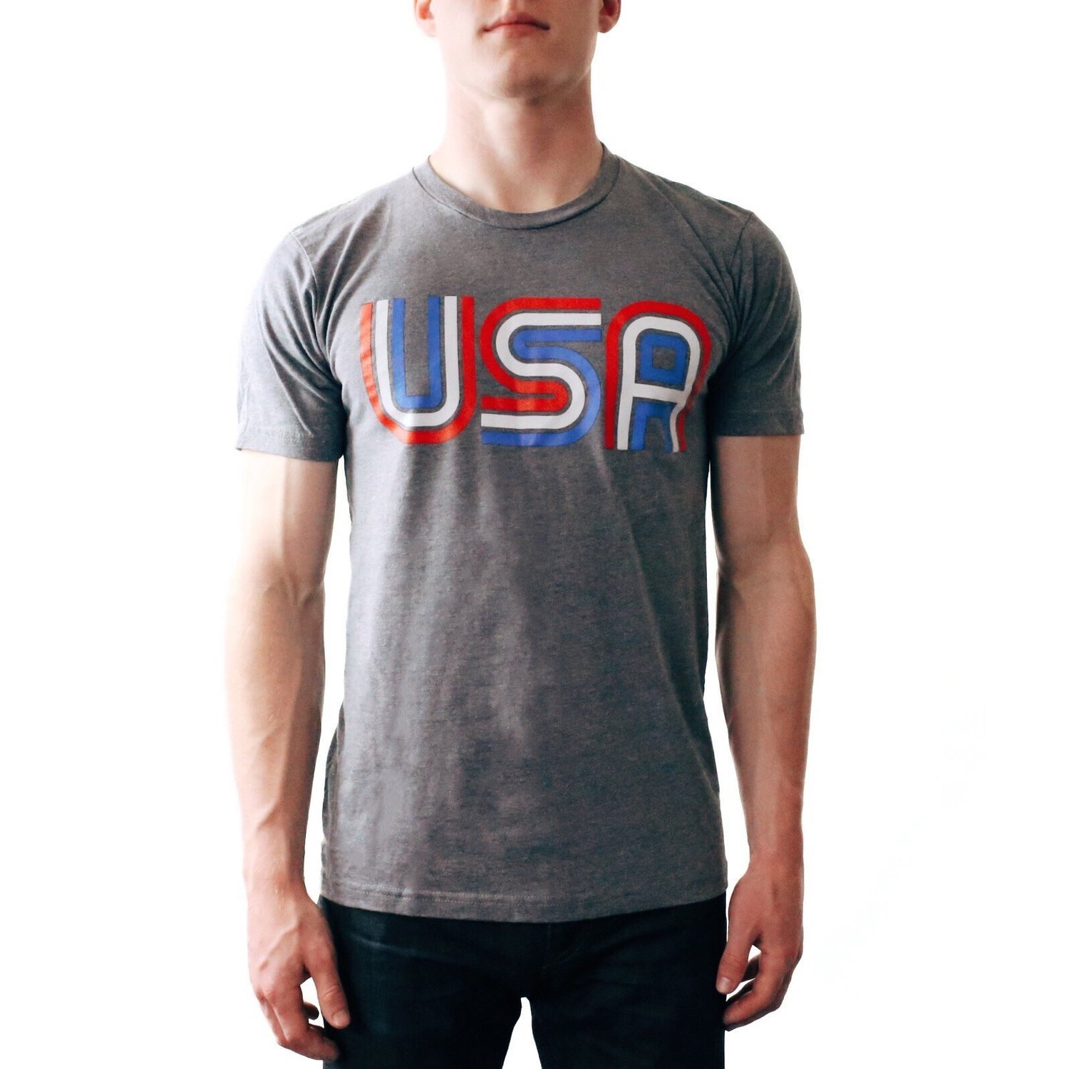 USA Retro Athletic Shirt (Heather Charcoal, X-Large)