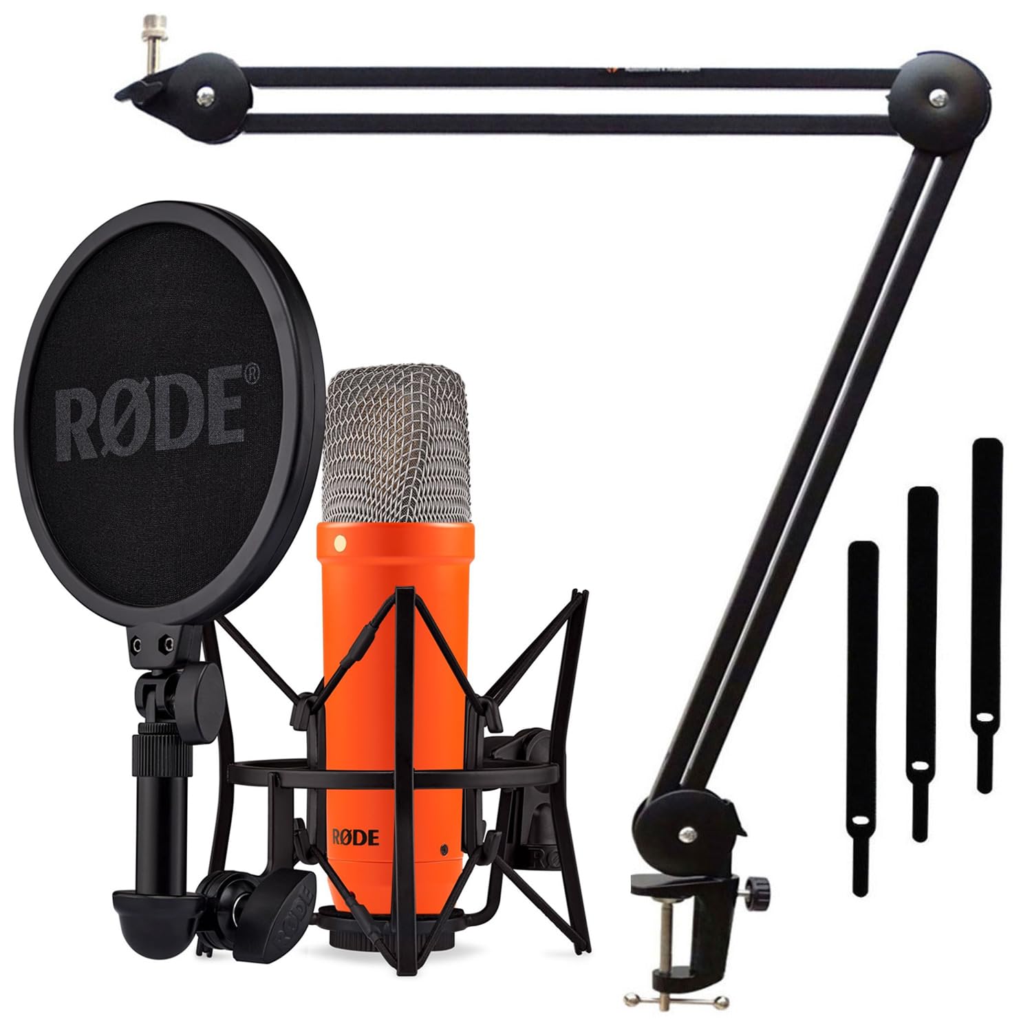 Rode NT1 Signature Studio-Mikrofon Orange mit keepdrum Gelenkarm Schwarz